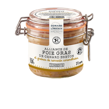 Alliance de foie gras de canard Breton aux graines de Sarrasin caramélisées bocal
