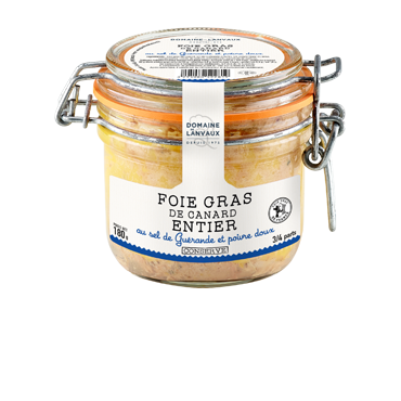 Foie gras de canard entier au sel de Guérande et poivre doux bocal